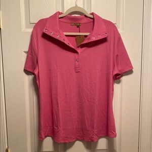 Mckol Pink Snap Front Top…size XXL